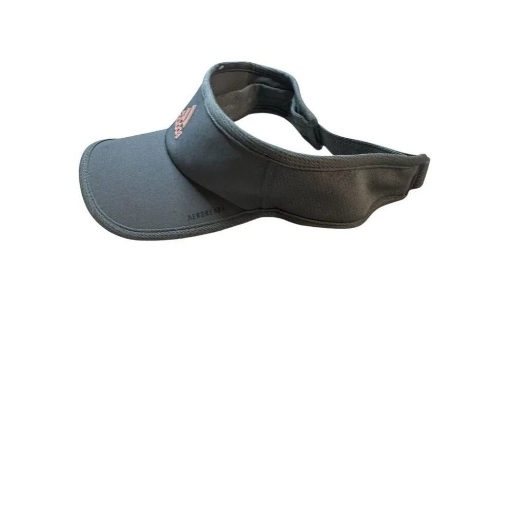 Adidas AEROREADY Visor Hat Gray Adjustable Athletic Golf Running Cap NEW